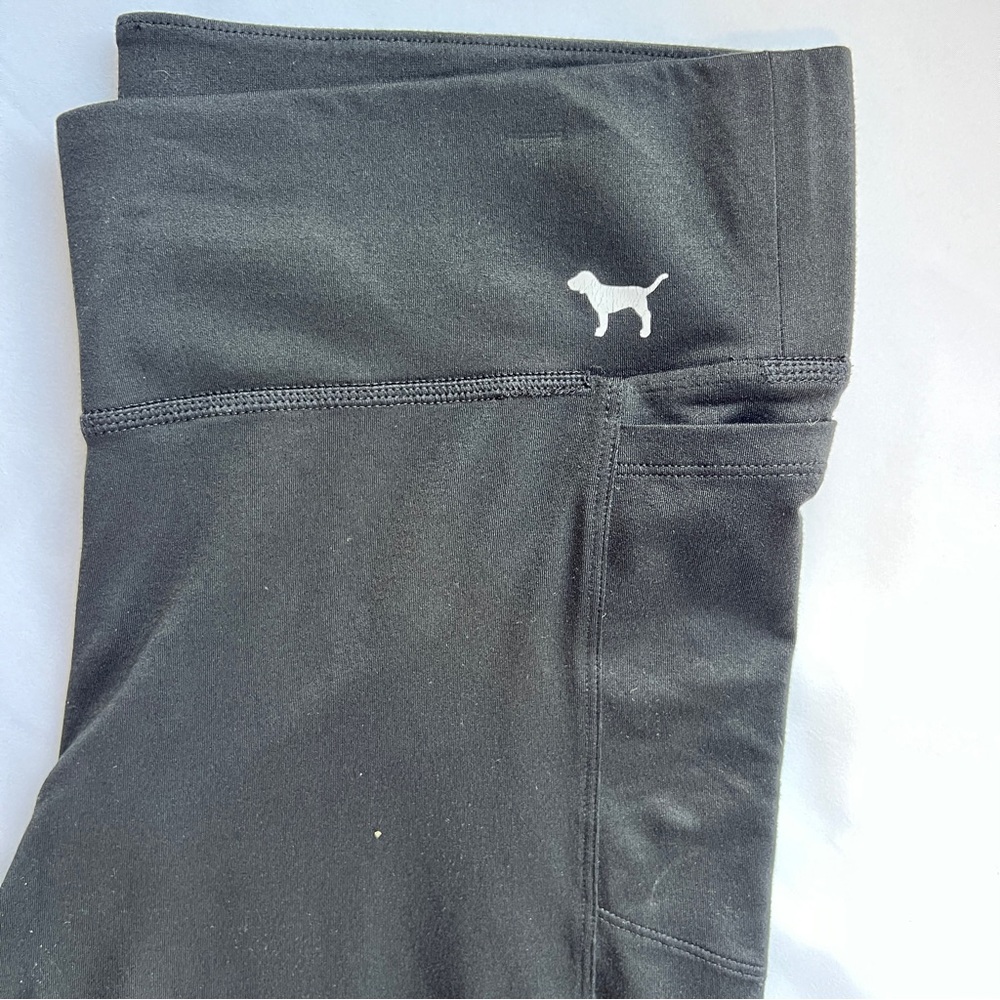 Victoria's Secret Pink Yoga Black Leggings Stretchy Athleisure